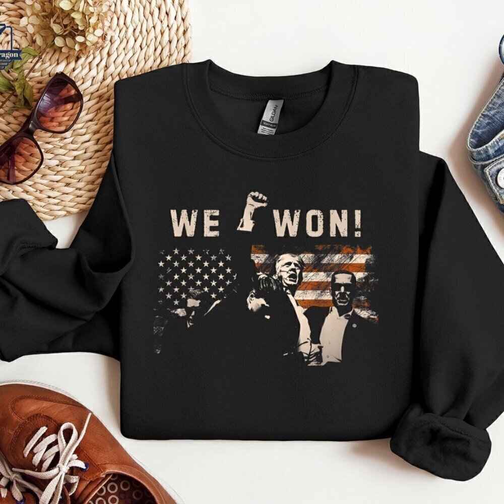 Trump We Won Inauguration Political Graphic Sweatshirt